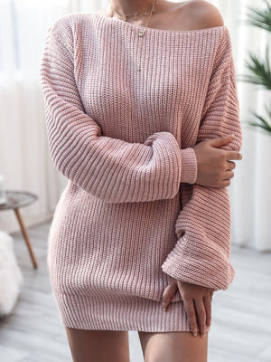 Ladies Elegant Long Sleeve Sweater Dress