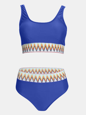 Scoop Neck Wide Strap Two-Piece Swim Set