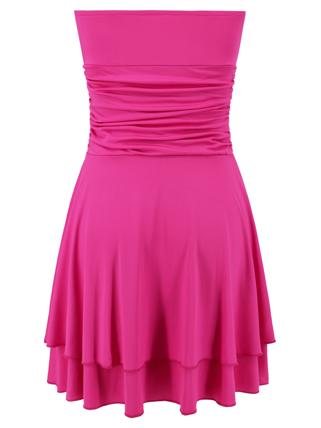 Ladies Elegant Ruched Layered Mini Dress