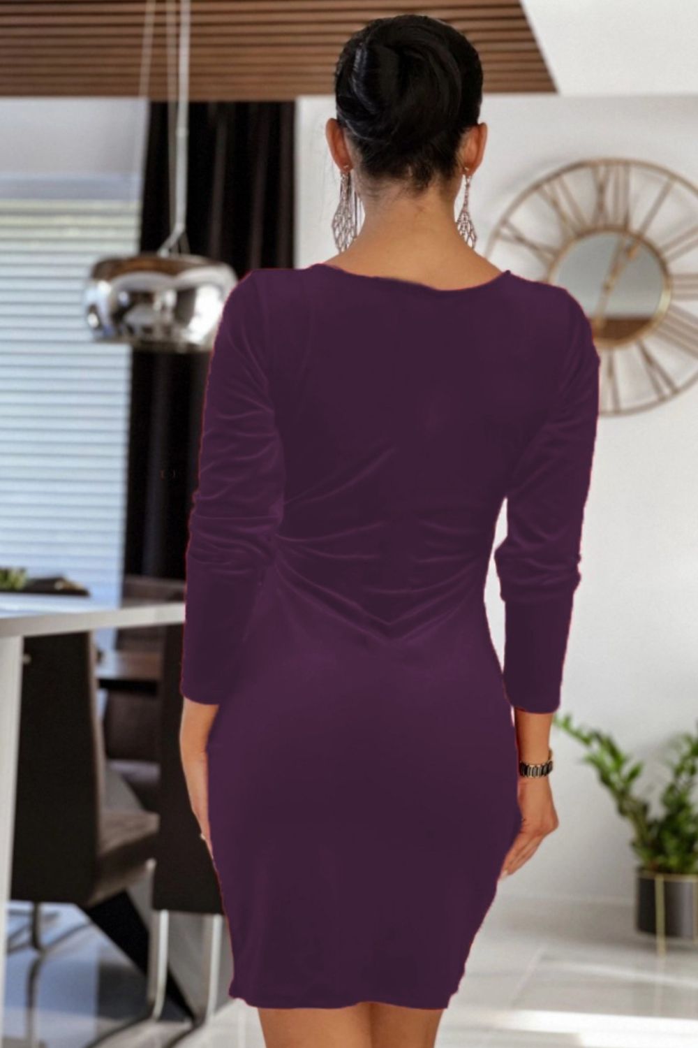 Ladies Elegant Long Sleeve Mini Dress