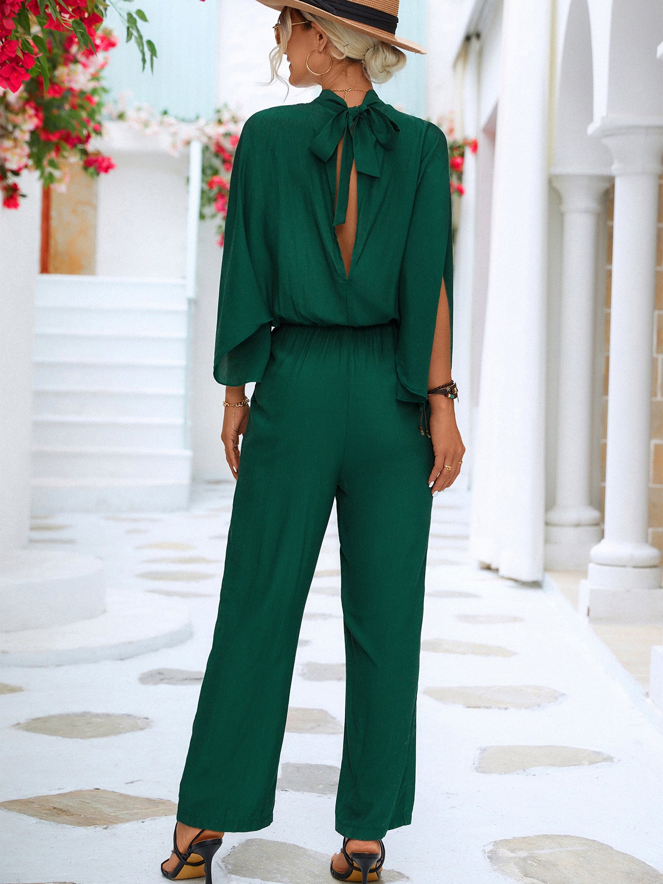 Ladies Elegant Split Sleeve Jumpsuit