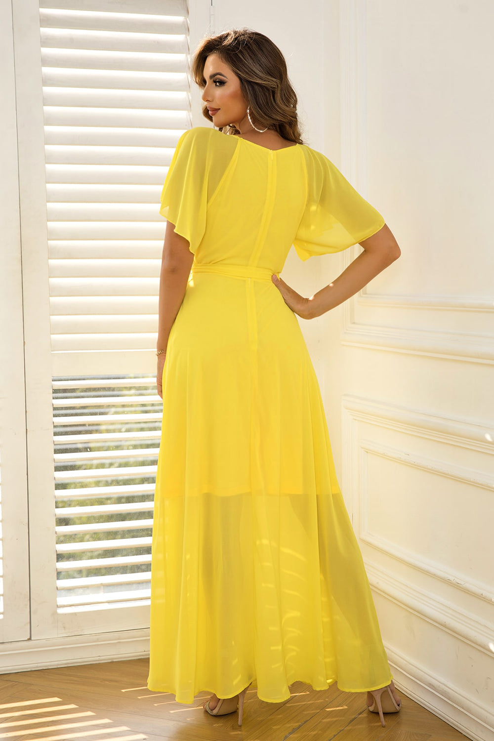 Ladies Beautiful Flutter Sleeve Maxi Dress