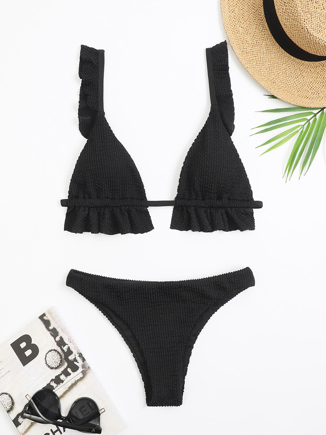 Ladies Elegant Ruffled Two-Piece Bikini Set