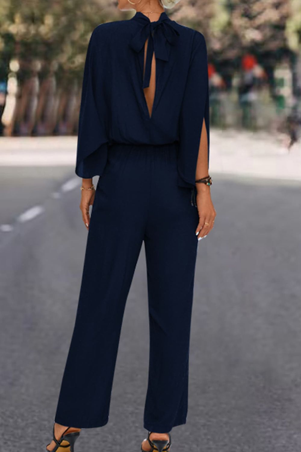 Ladies Elegant Split Sleeve Jumpsuit