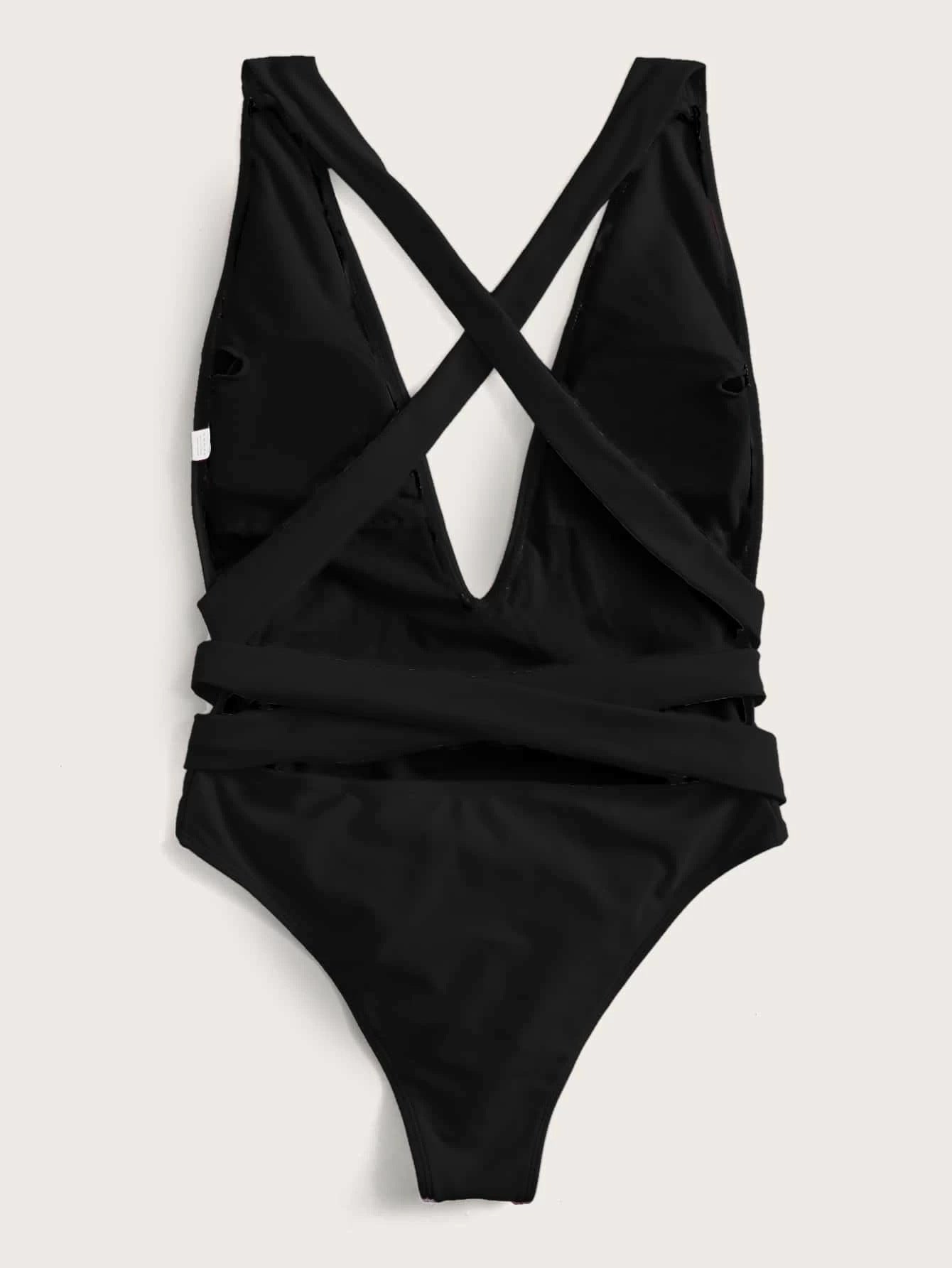 Ladies Halter V Tied One-Piece