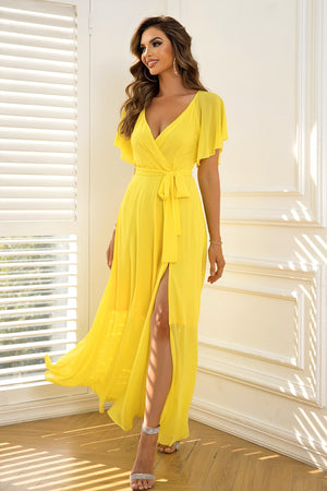 Ladies Beautiful Flutter Sleeve Maxi Dress