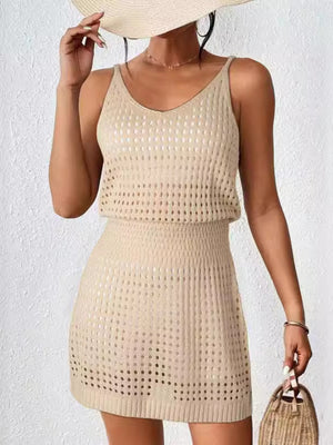 Ladies Openwork Sleeveless Cover Up