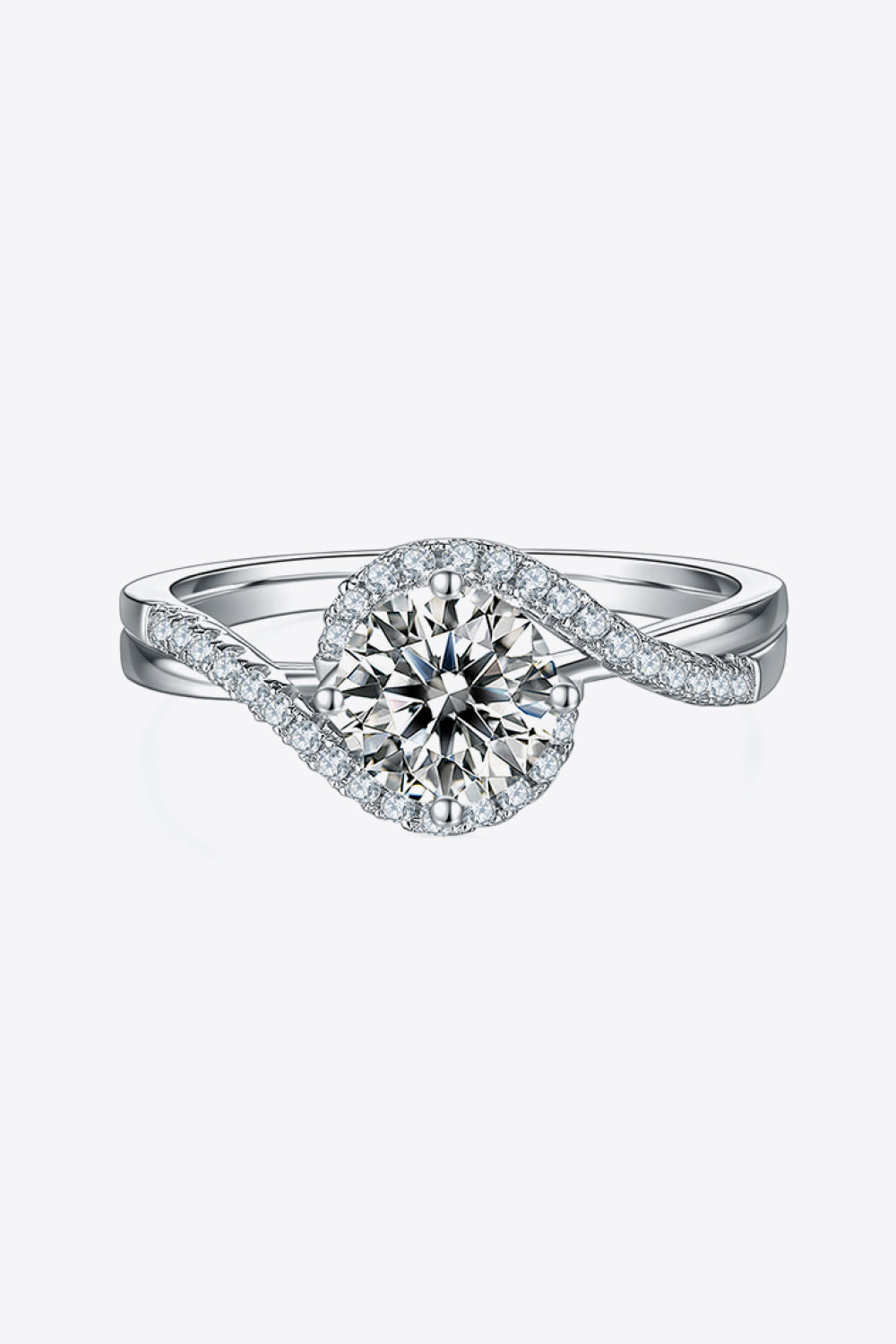 Adored 1 Carat Moissanite 925 Sterling Silver Crosscut Ring