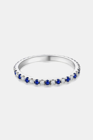 Moissanite Lab-Grown Sapphire Ring