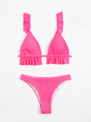 Ladies Elegant Ruffled Two-Piece Bikini Set