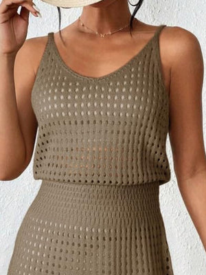 Ladies Openwork Sleeveless Cover Up