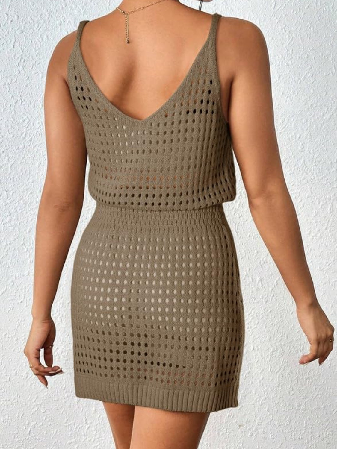 Ladies Openwork Sleeveless Cover Up