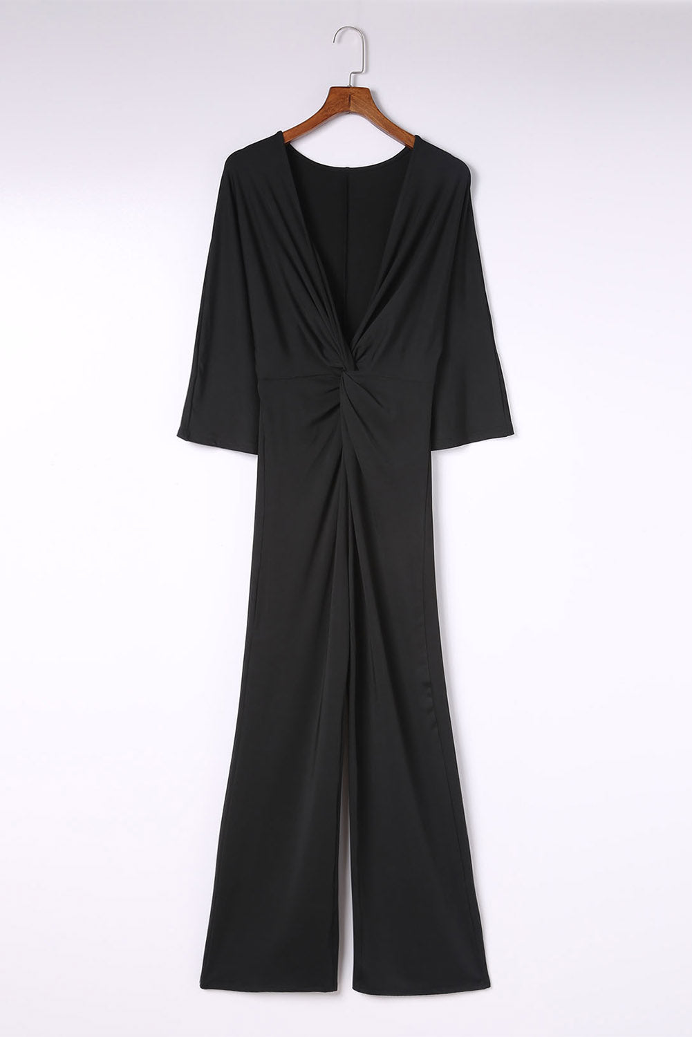 Ladies Elegant Twisted Plunge Sleeve Jumpsuit