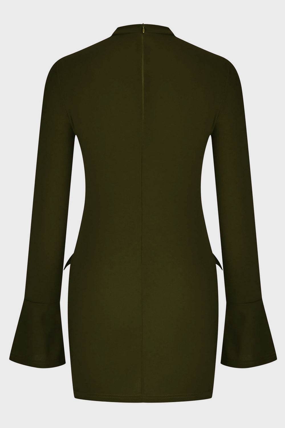 Ladies Elegant Mock Neck Long Sleeve Mini Dress