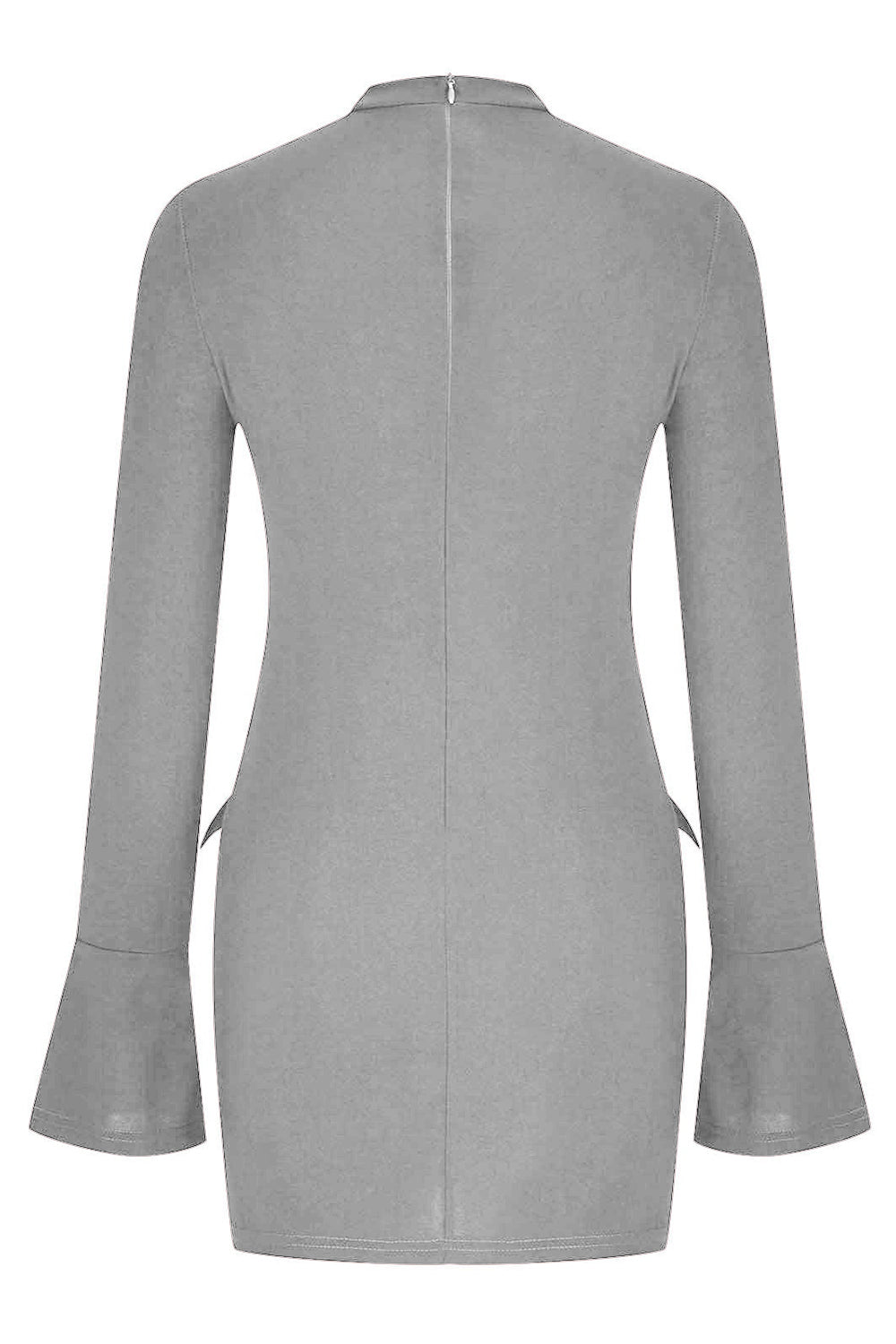 Ladies Elegant Mock Neck Long Sleeve Mini Dress