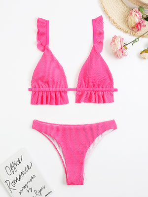 Ladies Elegant Ruffled Two-Piece Bikini Set