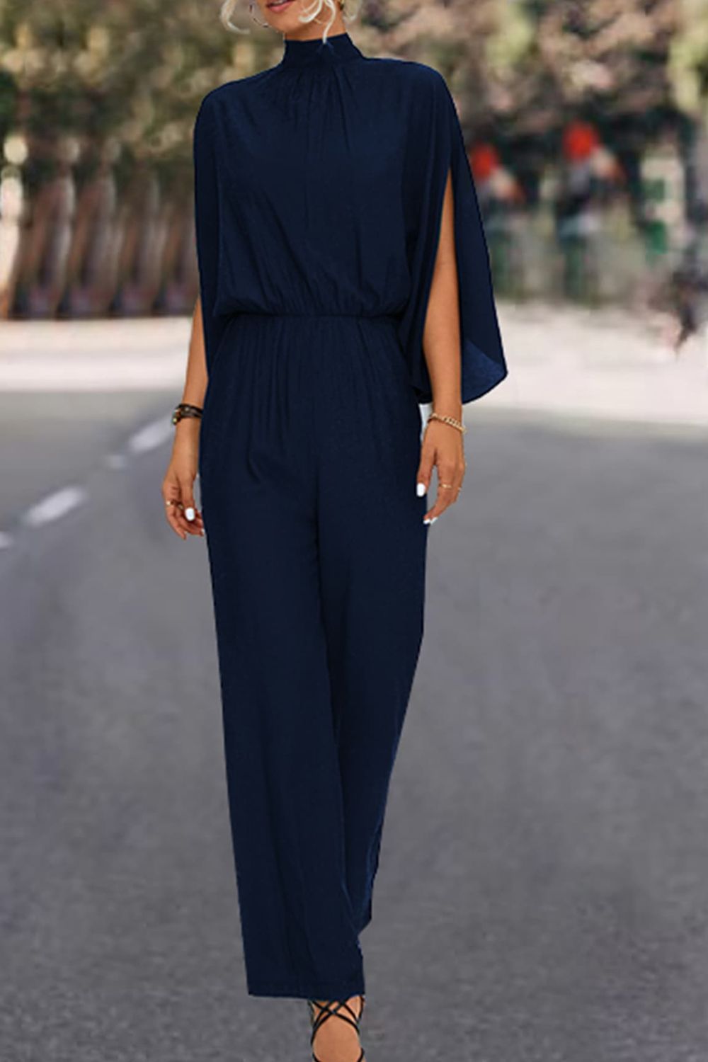 Ladies Elegant Split Sleeve Jumpsuit