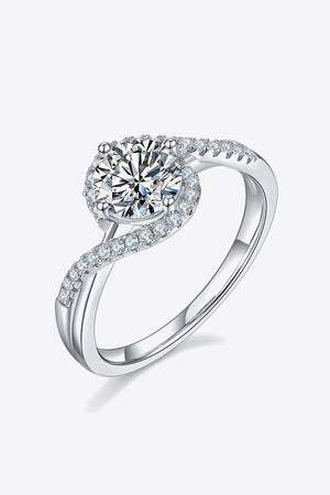 Adored 1 Carat Moissanite 925 Sterling Silver Crosscut Ring