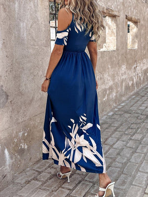 Ladies Elegant Off Shoulder Short Sleeve Maxi Dress