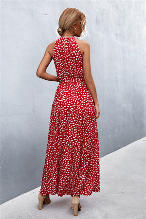 Ladies Beautiful Sleeveless Tie Waist Maxi Dress