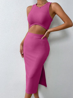 Ladies Elegant Ribbed Two Piece Bandage Set