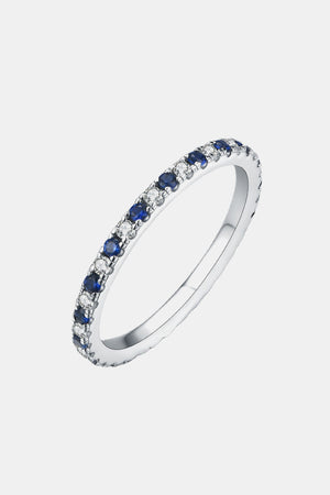 Moissanite Lab-Grown Sapphire Ring