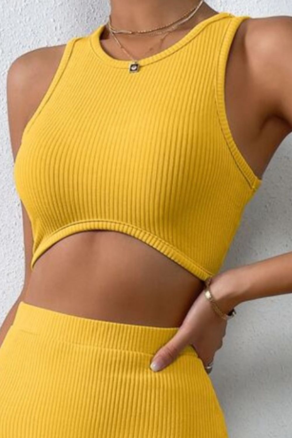 Ladies Elegant Ribbed Two Piece Bandage Set