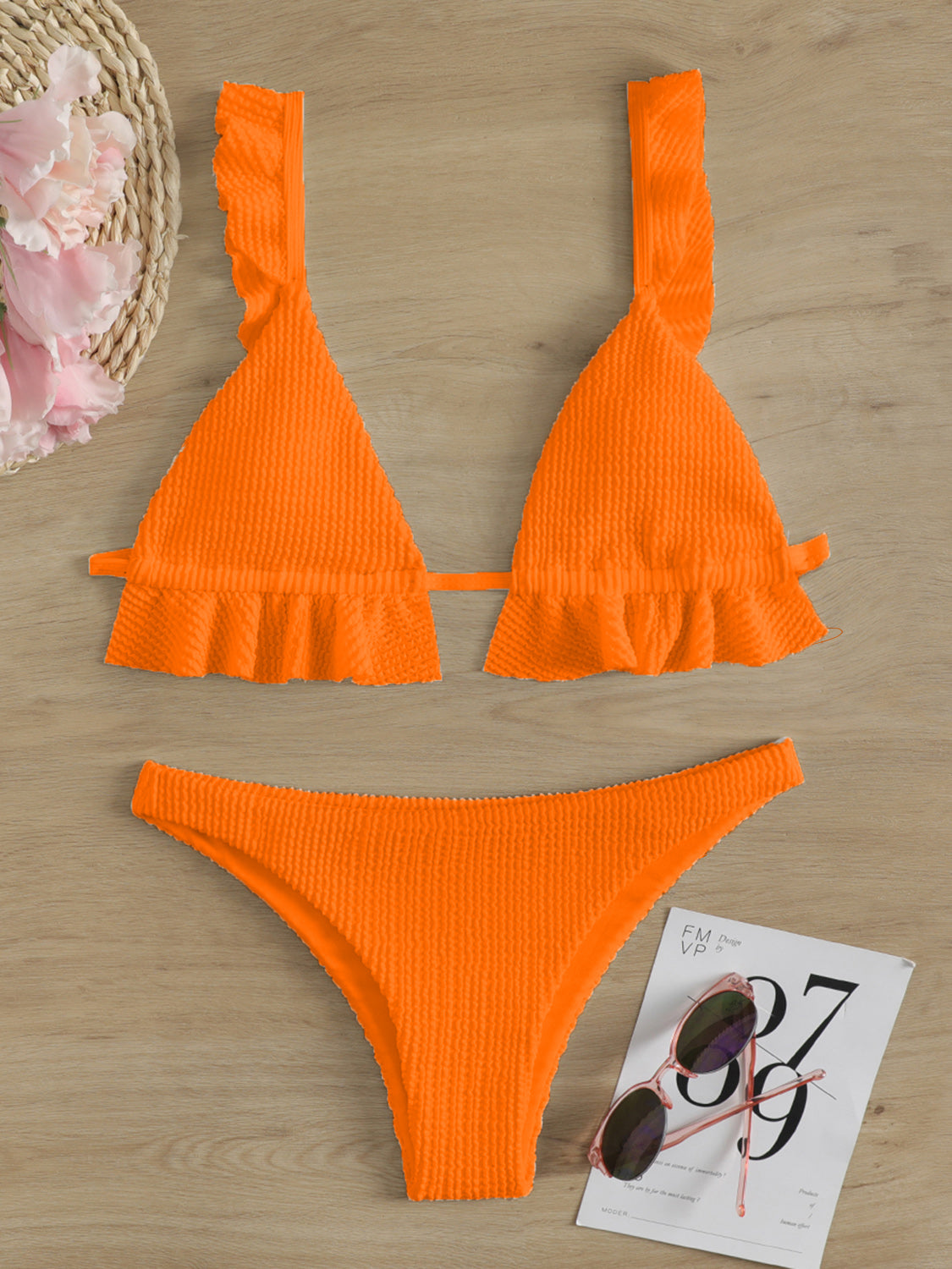 Ladies Elegant Ruffled Two-Piece Bikini Set