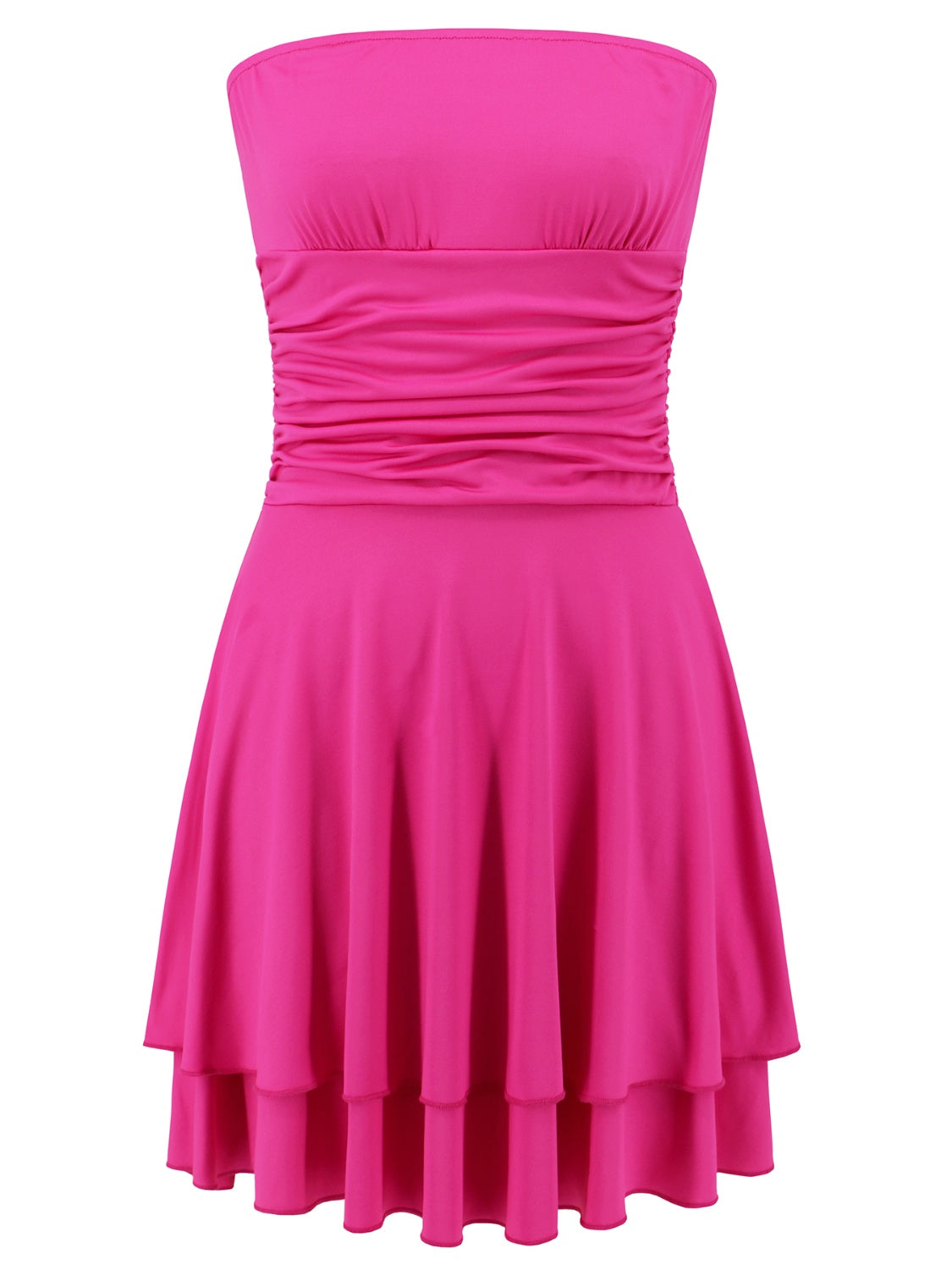 Ladies Elegant Ruched Layered Mini Dress