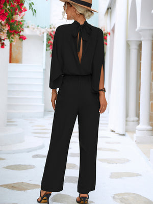 Ladies Elegant Split Sleeve Jumpsuit