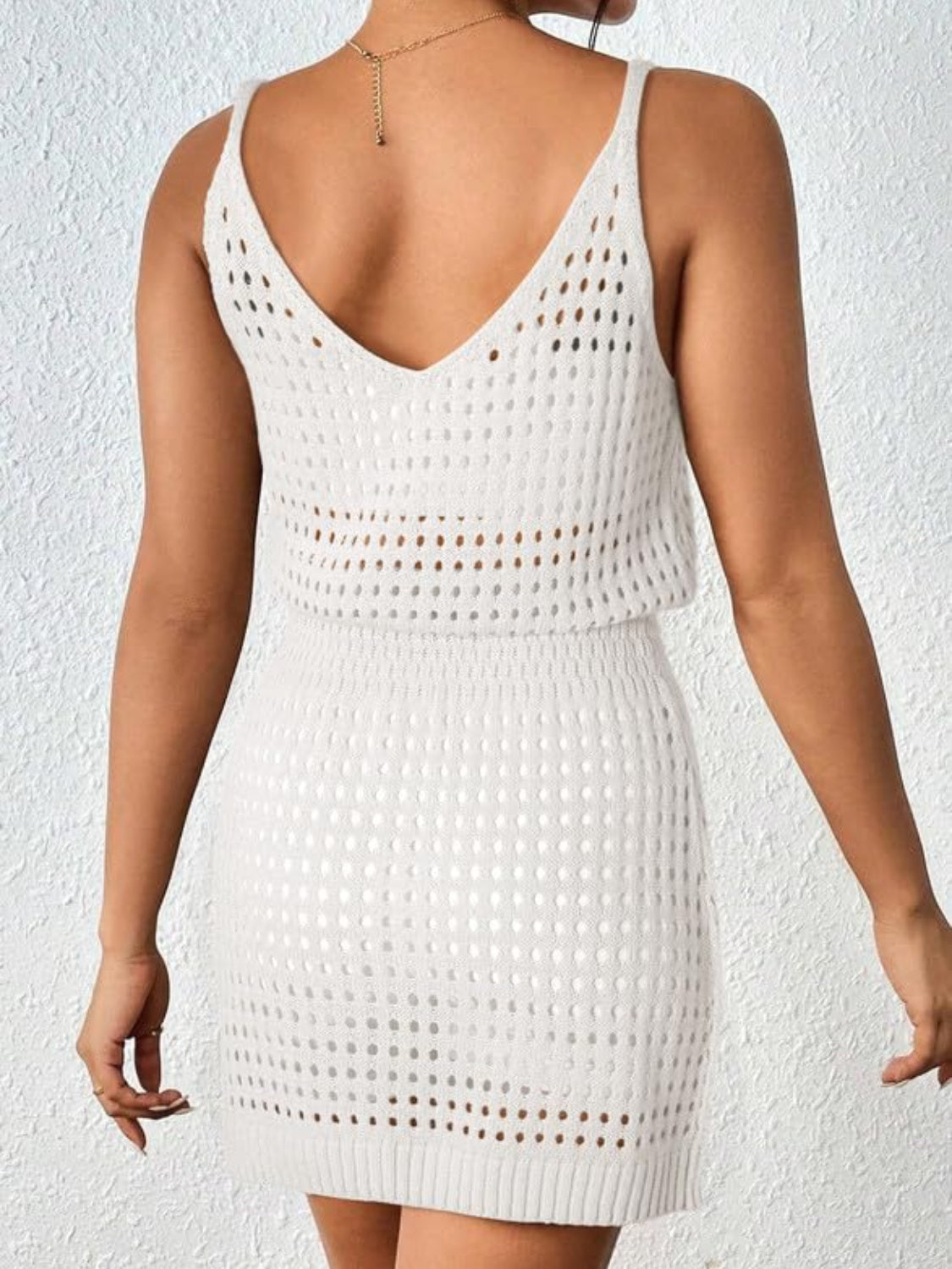 Ladies Openwork Sleeveless Cover Up