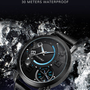 Men's Double Dial High Quality Waterproof Quartz Wrist Watch